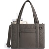 BAGSMART Boxy Tote Bag for Women, Crossbody Bag with Zipper, Crush Bow Purses for Travel Work College(Dim Gray)