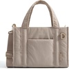 BAGSMART Boxy Tote Bag for Women, Crossbody Bag with Zipper, Crush Bow Purses for Travel Work College(Khaki)