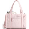 BAGSMART Boxy Tote Bag for Women, Crossbody Bag with Zipper, Crush Bow Purses for Travel Work College(Pink)