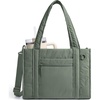 BAGSMART Boxy Tote Bag for Women, Crossbody Bag with Zipper, Crush Bow Purses for Travel Work College(Sage)