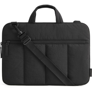 BAGSMART 15.6 Inch Laptop Sleeve with Handle and Accessory Pocket for Work | Quilted Laptop Bag for Women with Shoulder Strap, Compatible with M5 MacBook Pro 16, HP, Dell, Lenovo, ASUS for College(Black)