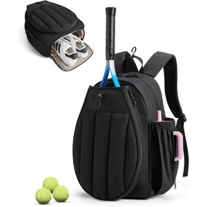 BAGSMART Tennis Gym Bag for Women, 3-in-1 Sports Duffle Sling Backpack | Fits 40oz Tumblers, 15.6″ Laptop & Shoes, Converts to a Gym Duffle, Travel Sling, or Court Backpack for 2 Rackets/Paddles(E-Jet Black)