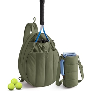 BAGSMART Tennis Gym Bag for Women, 3-in-1 Sports Duffle Sling Backpack | Fits 40oz Tumblers, 15.6″ Laptop & Shoes, Converts to a Gym Duffle, Travel Sling, or Court Backpack for 2 Rackets/Paddles(S-Forest Green)