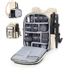 BAGSMART Small Camera Backpack, DSLR SLR Small Camera Bag Fits 13 Inch Laptop, Camera Backpack with Rain Cover & Tripod Holder(Beige)