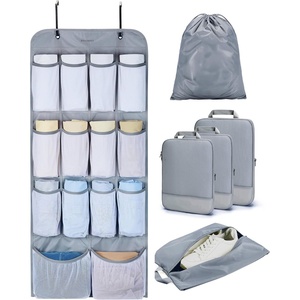 BAGSMART Hanging Compression Packing Cubes for Closet Organizers And Storage, 6 Set Suitcase Organizer Bags Set, Cruise Travel Essentials for Women | Hanging(Dark Grey)