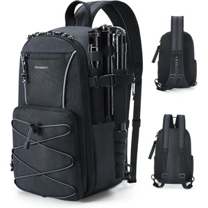 BAGSMART Small Camera Sling Bag, DSLR/SLR Camera Bag Fits 11″ Tablet, Camera Shoulder Bag for Photographers With Tripod Holder(Black)