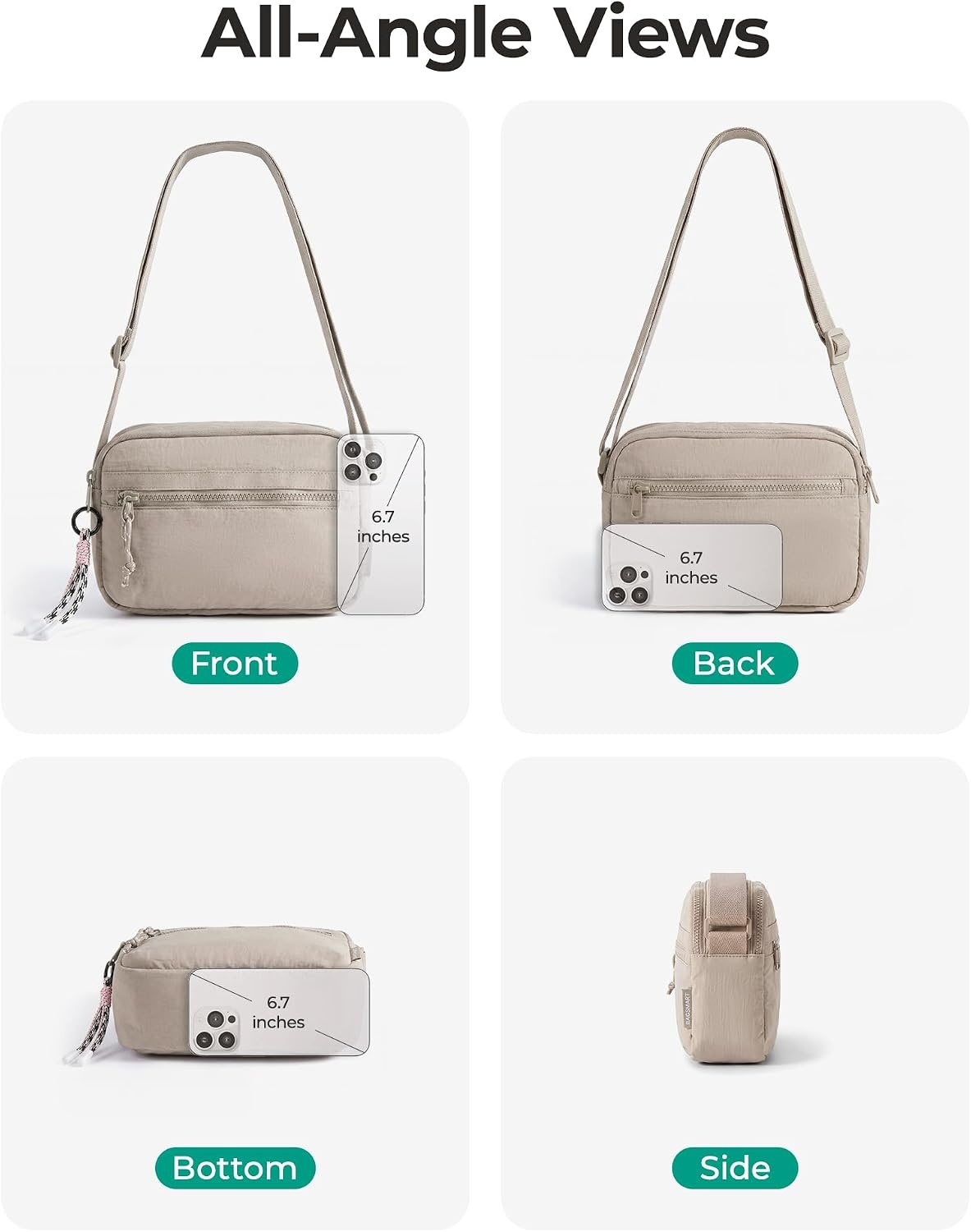 image:imageBAGSMART Cross Body Purse Small Crossbody Bags for Women Travel Purse Casual Shoulder Handbag WalletBrown