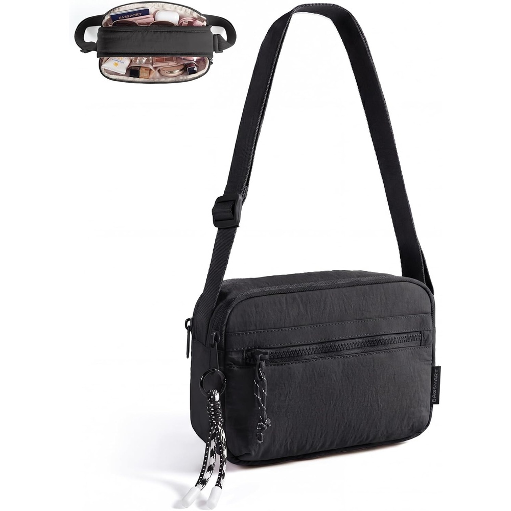 image:imageBAGSMART Cross Body Purse Small Crossbody Bags for Women Travel Purse Casual Shoulder Handbag WalletBlack