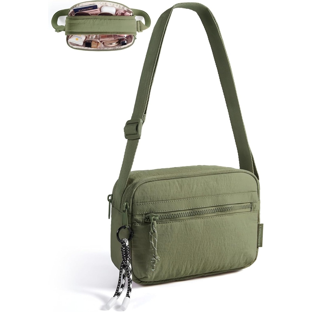image:imageBAGSMART Cross Body Purse Small Crossbody Bags for Women Travel Purse Casual Shoulder Handbag WalletOlive Green