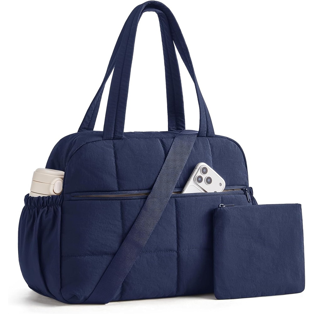 image:imageBAGSMART Small Gym Bag for Women 2 Set Travel Duffel Bags Camel 20L small gym bag cute duffle bag for travel lightweight carry on bag weekender overnight bag hospital bagNavy