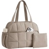 BAGSMART Small Gym Bag for Women, 2 Set Travel Duffel Bags, Camel | 20L small gym bag, cute duffle bag for travel, lightweight carry on bag, weekender overnight bag hospital bag(Camel)