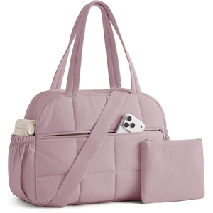 BAGSMART Small Gym Bag for Women, 2 Set Travel Duffel Bags, Camel | 20L small gym bag, cute duffle bag for travel, lightweight carry on bag, weekender overnight bag hospital bag(Purple)