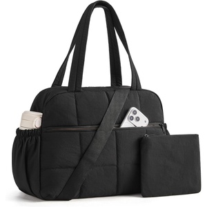 BAGSMART Small Gym Bag for Women, 2 Set Travel Duffel Bags, Camel | 20L small gym bag, cute duffle bag for travel, lightweight carry on bag, weekender overnight bag hospital bag(Black)