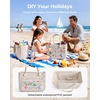 BAGSMART Beach Bag for Women, Water-resistant Rubber Tote Bag, Sandproof Vacation Essentials for Summer Swim Cruise Pool(Light Blue)