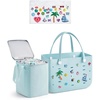 BAGSMART Beach Bag for Women, Water-resistant Rubber Tote Bag, Sandproof Vacation Essentials for Summer Swim Cruise Pool(Light Blue)