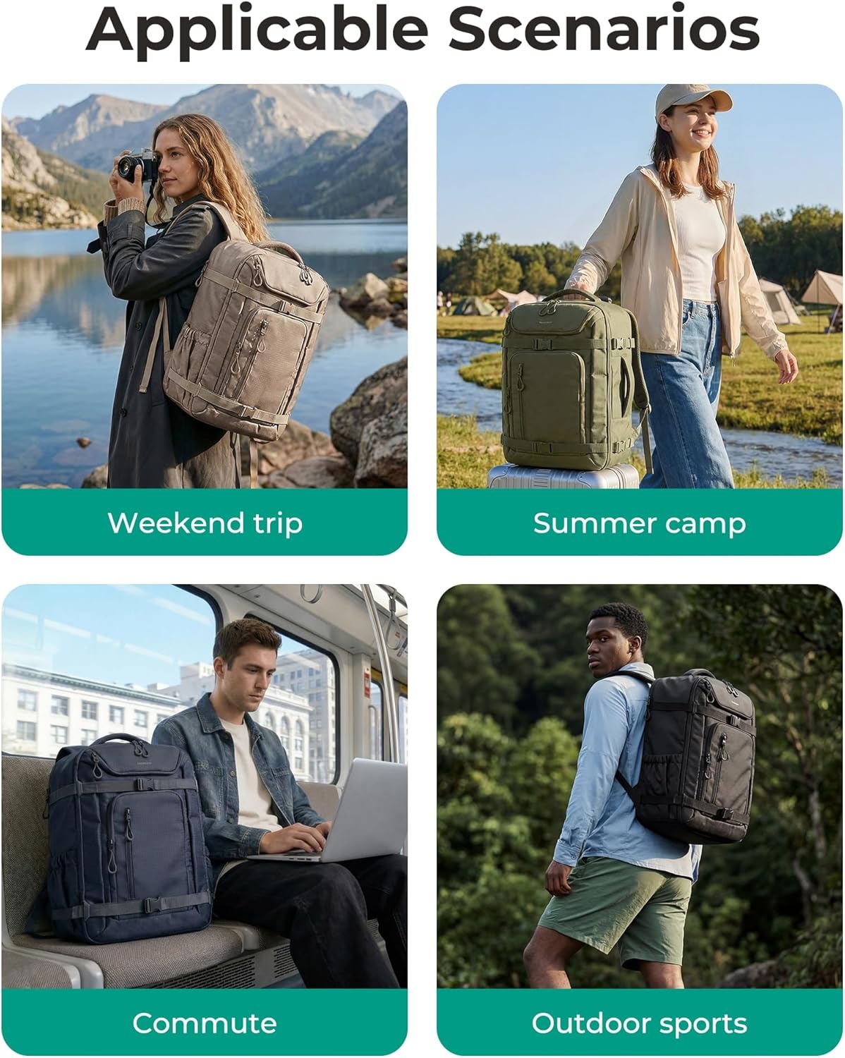 image:imageBAGSMART 35L Travel Backpack for Women amp Men Fits 17Inch Laptop Airline Approved Carry On Backpack with Wet Pocket amp Shoe Pouch WaterResistant Personal Item Travel Bag BlackCoffee Brown