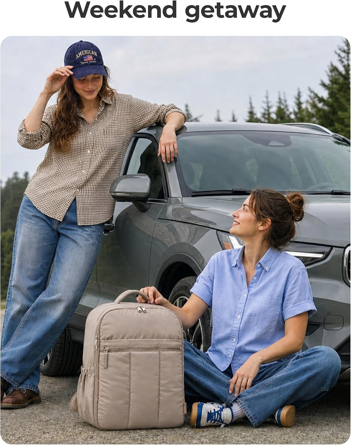 image:imageBAGSMART Backpack for Women Travel Backpack with Large Side Pocket 156 Inch Work College Backpack Purse Waterproof Business Teacher Laptop Bag Camel173 Incamel