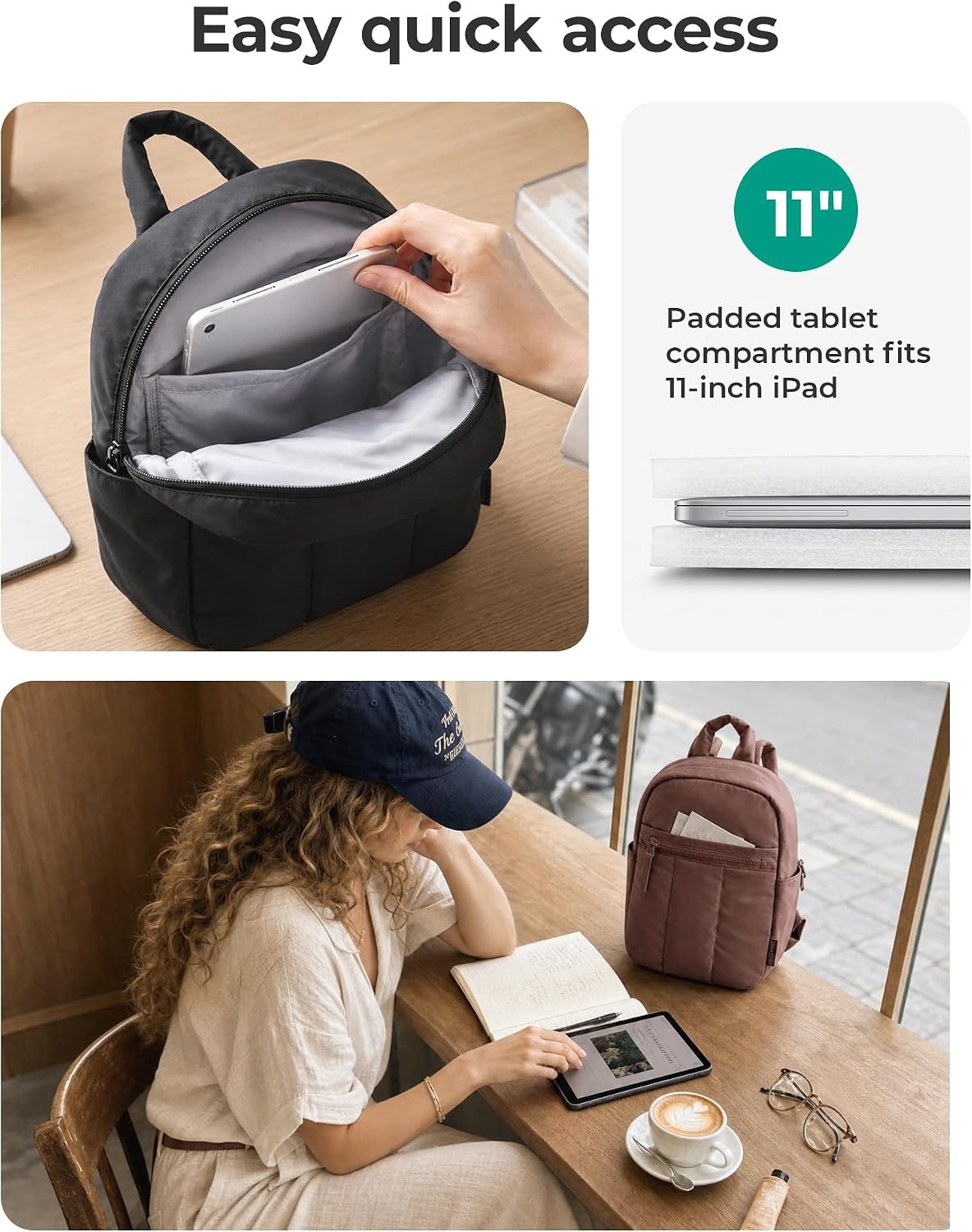 image:imageBAGSMART Backpack for Women Travel Backpack with Large Side Pocket 156 Inch Work College Backpack Purse Waterproof Business Teacher Laptop Bag Camel97 Inpink