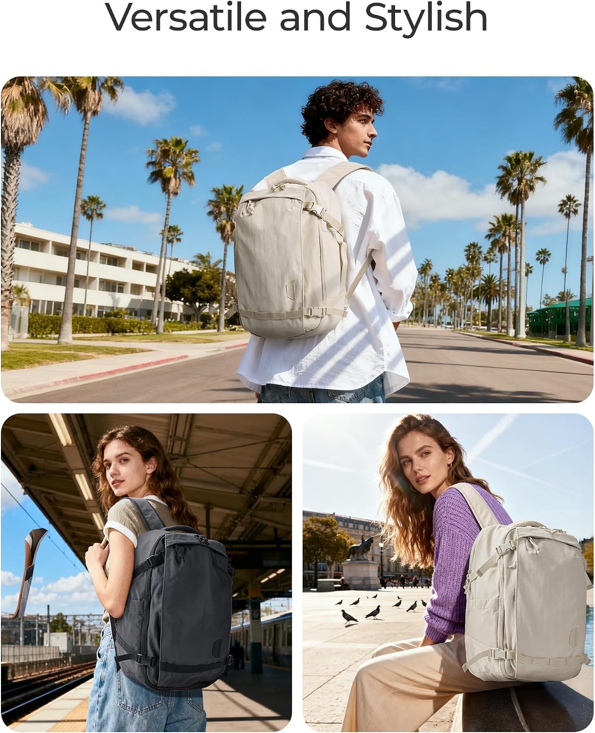 image:imageBAGSMART Travel Backpack Women 156 Inch Carry On Backpack Flight Approved TSA Approved Personal Item Travel Bag Water Resistant Weekender Bag Luggage Daypack Forest GreenHaze Green