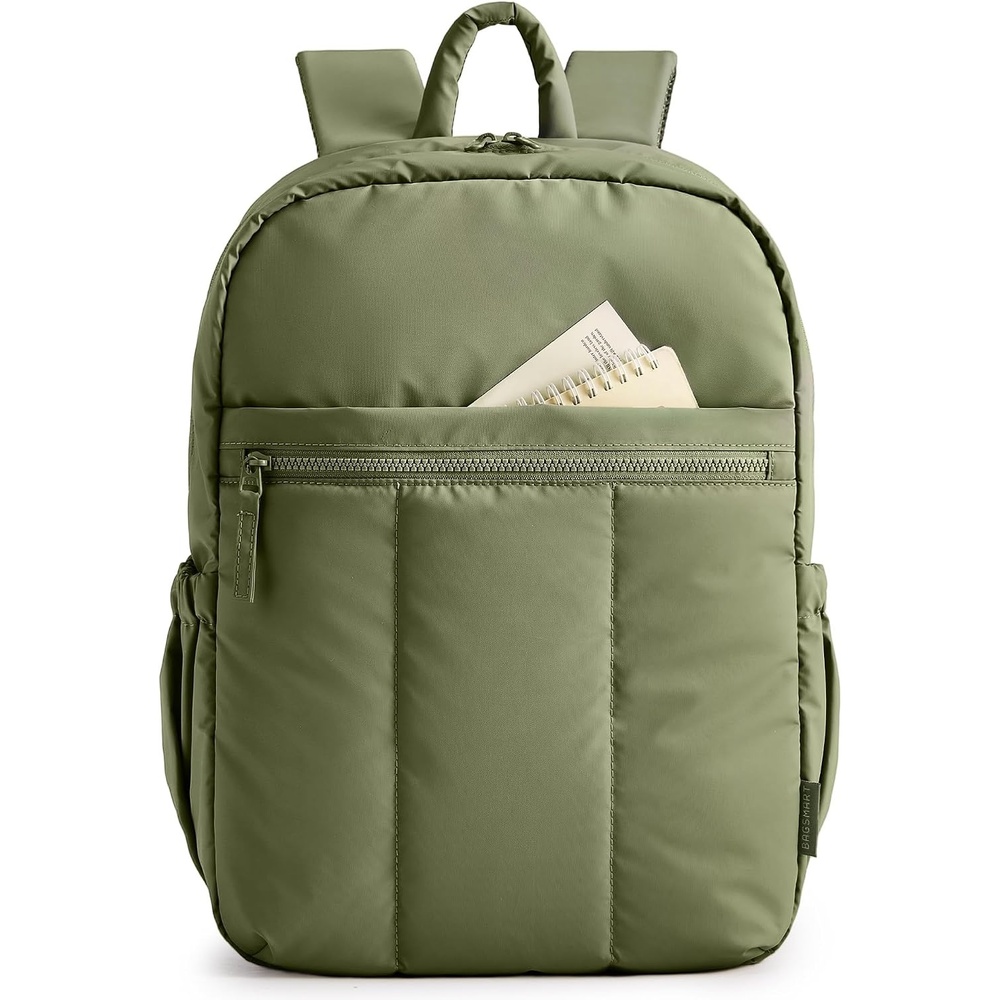 image:imageBAGSMART Backpack for Women Travel Backpack with Large Side Pocket 156 Inch Work College Backpack Purse Waterproof Business Teacher Laptop Bag Camel156 Ingreen
