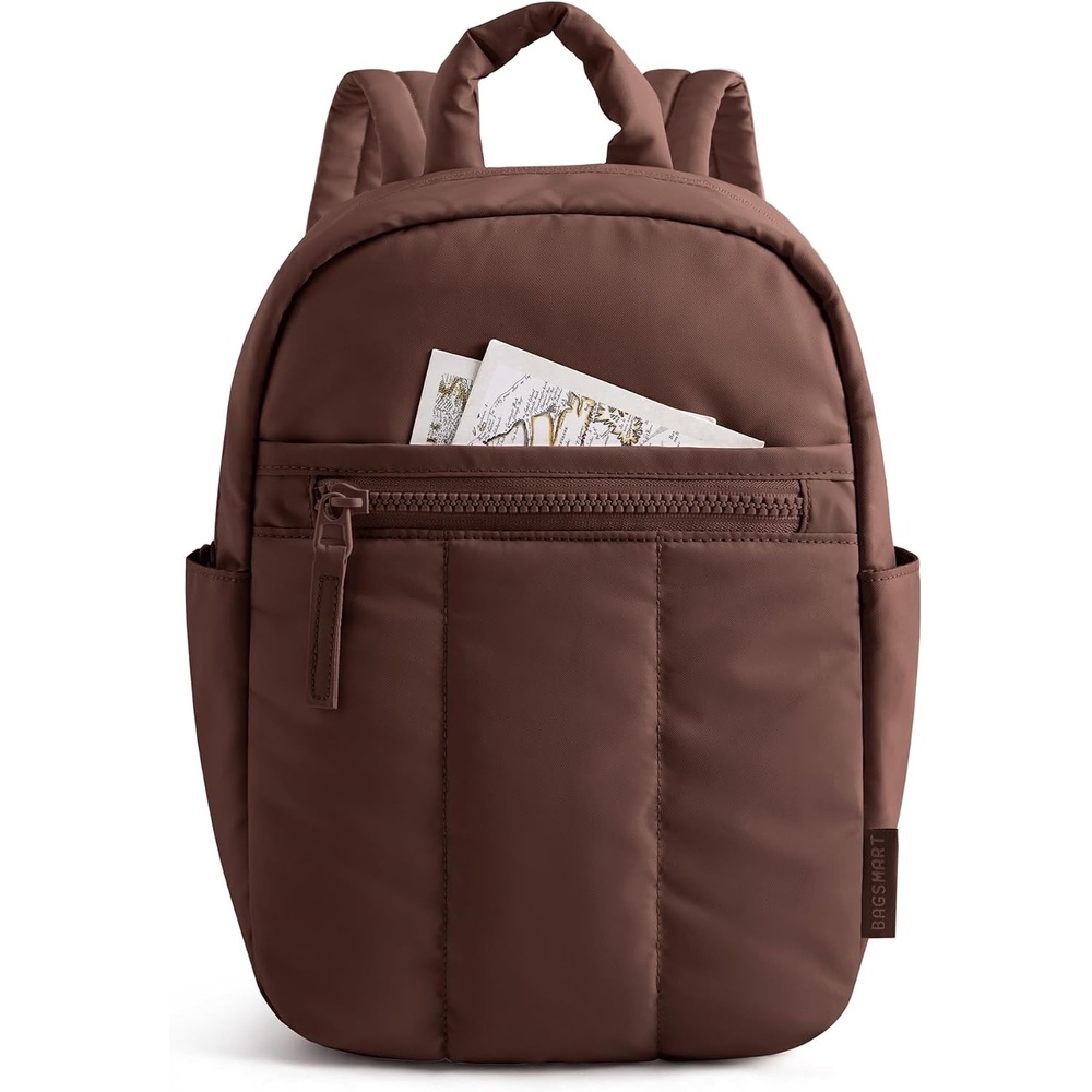 image:imageBAGSMART Backpack for Women Travel Backpack with Large Side Pocket 156 Inch Work College Backpack Purse Waterproof Business Teacher Laptop Bag Camel97 Inchocolate