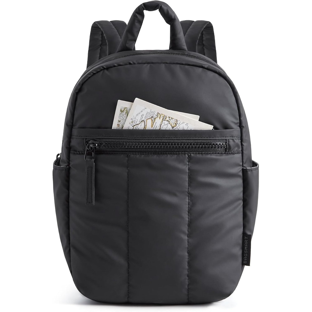 image:imageBAGSMART Backpack for Women Travel Backpack with Large Side Pocket 156 Inch Work College Backpack Purse Waterproof Business Teacher Laptop Bag Camel97 Inblack