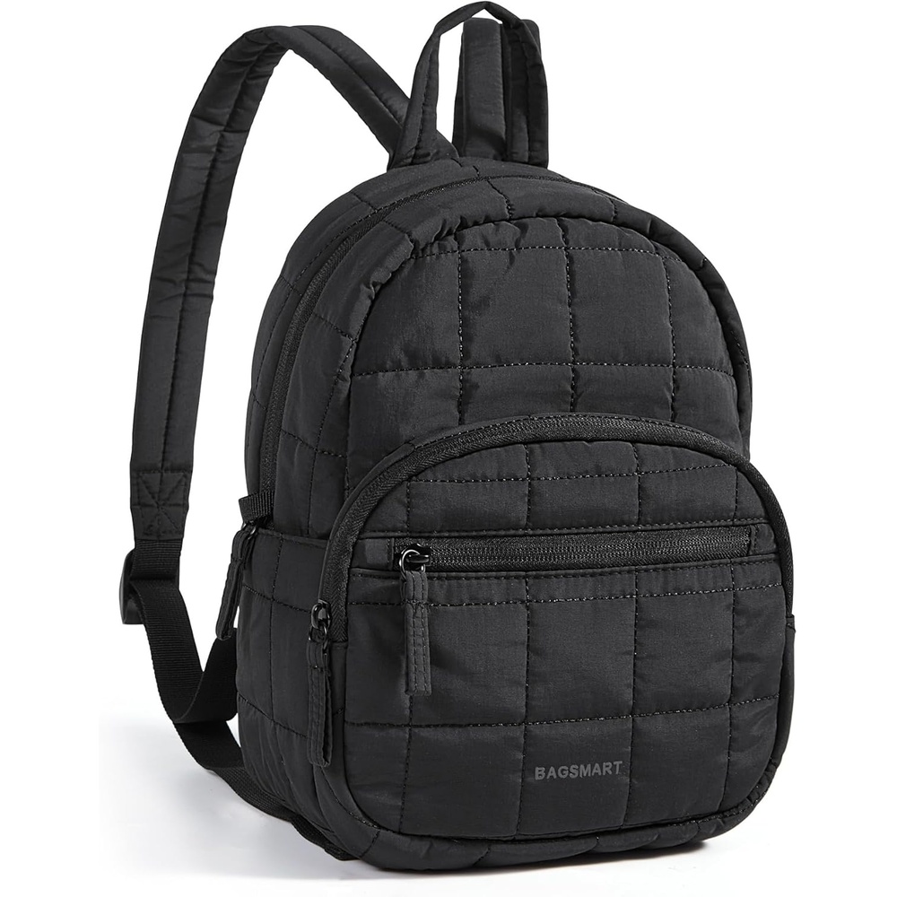 image:imageBAGSMART College Laptop Backpack Travel Backpack for Women Quilted Casual Daypack WaterResistant Bookbag for 156 Inch Laptop Cherry RedClassic Black