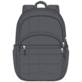 BAGSMART College Laptop Backpack, Travel Backpack for Women, Quilted Casual Daypack, Water-Resistant Bookbag for 15.6 Inch Laptop, Cherry Red(Dark Gray)