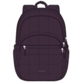 BAGSMART College Laptop Backpack, Travel Backpack for Women, Quilted Casual Daypack, Water-Resistant Bookbag for 15.6 Inch Laptop, Cherry Red(Grape)