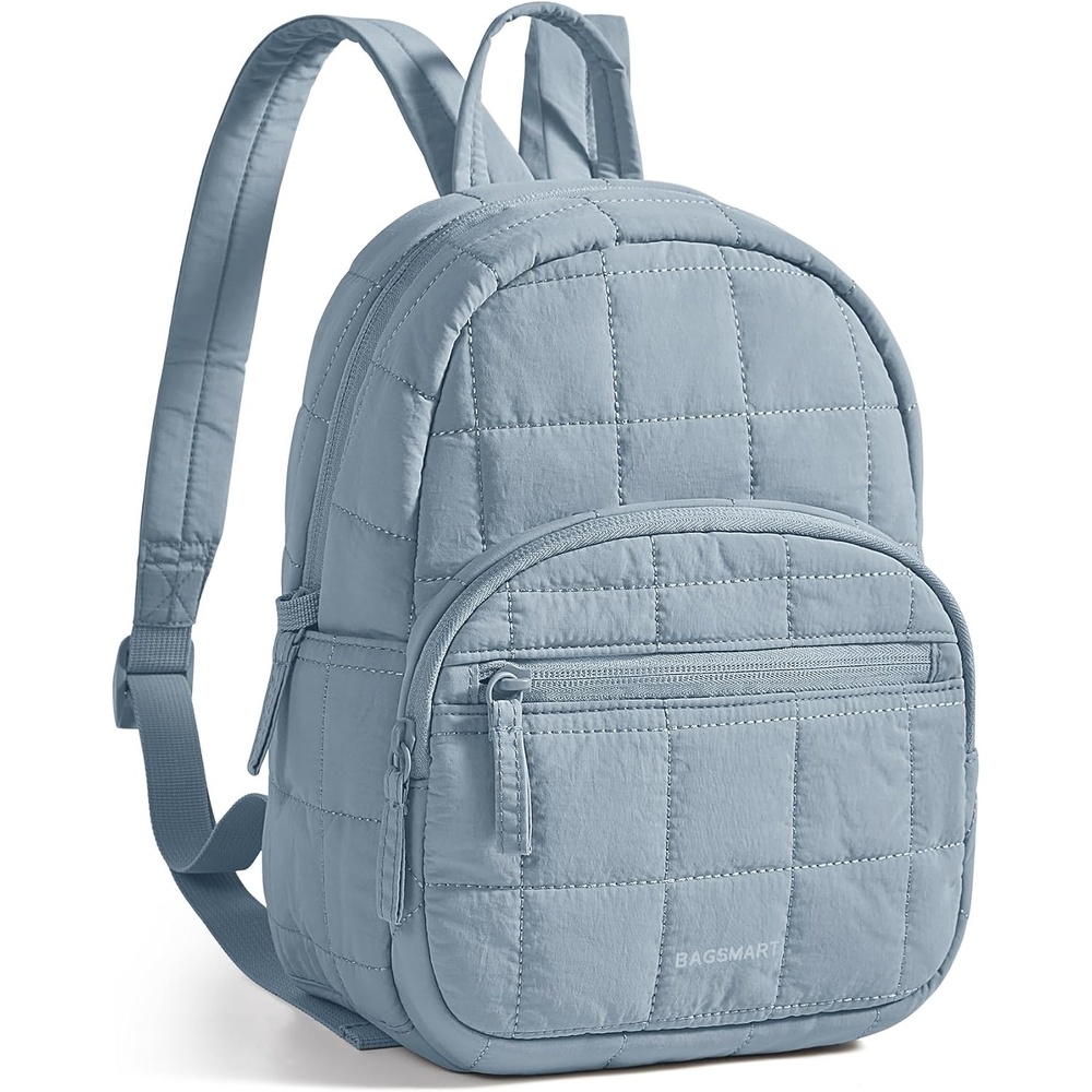 image:imageBAGSMART College Laptop Backpack Travel Backpack for Women Quilted Casual Daypack WaterResistant Bookbag for 156 Inch Laptop Cherry RedLight Blue