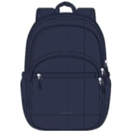 BAGSMART College Laptop Backpack, Travel Backpack for Women, Quilted Casual Daypack, Water-Resistant Bookbag for 15.6 Inch Laptop, Cherry Red(Navy Blue)