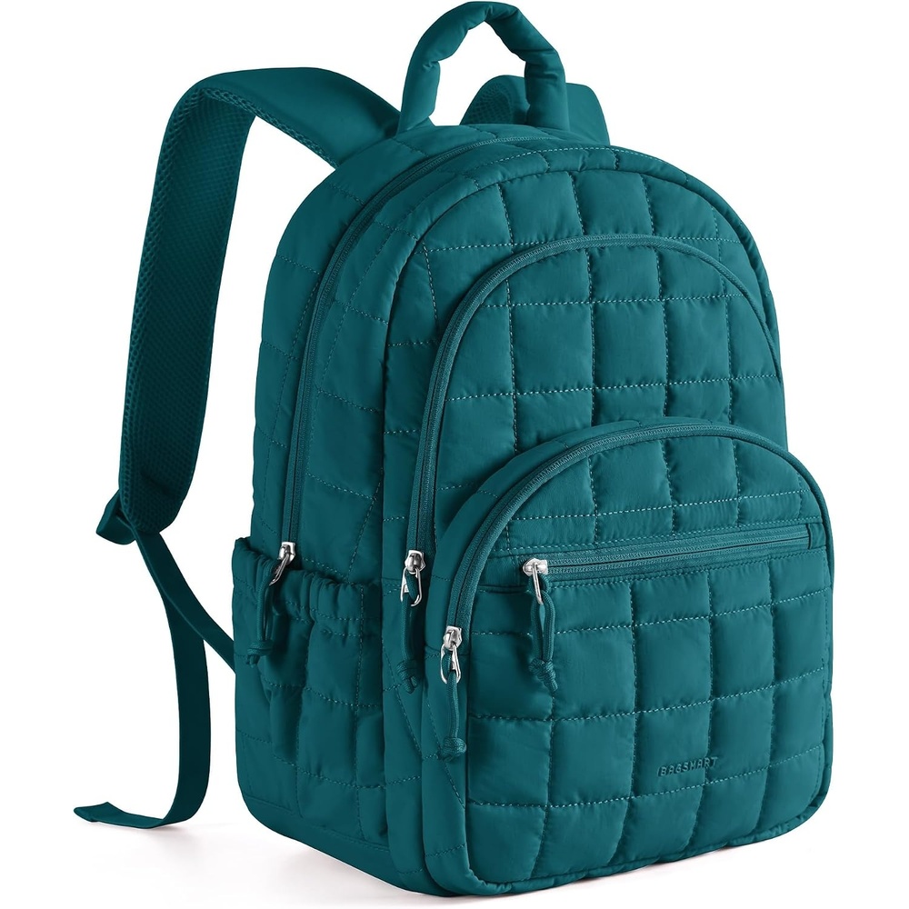 image:imageBAGSMART College Laptop Backpack Travel Backpack for Women Quilted Casual Daypack WaterResistant Bookbag for 156 Inch Laptop Cherry RedTeal
