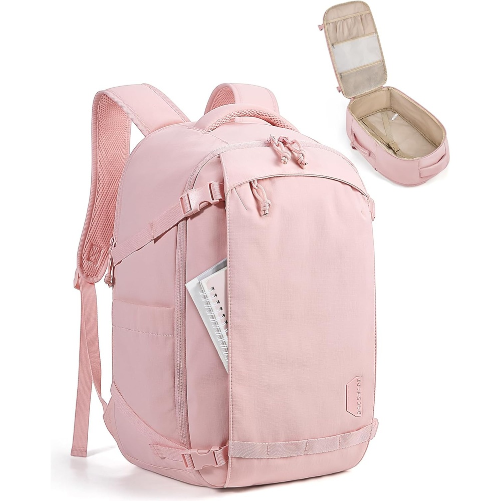 image:imageBAGSMART Travel Backpack Women 156 Inch Carry On Backpack Flight Approved TSA Approved Personal Item Travel Bag Water Resistant Weekender Bag Luggage Daypack Forest GreenBaby Pink