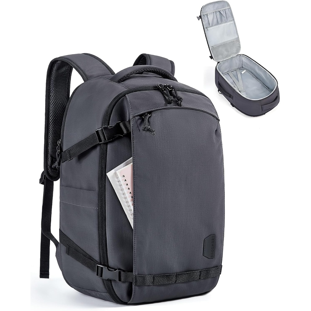 image:imageBAGSMART Travel Backpack Women 156 Inch Carry On Backpack Flight Approved TSA Approved Personal Item Travel Bag Water Resistant Weekender Bag Luggage Daypack Forest GreenCharcoal