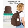 BAGSMART College Laptop Backpack, Travel Backpack for Women, Quilted Casual Daypack, Water-Resistant Bookbag for 15.6 Inch Laptop, Cherry Red(Chocolate)