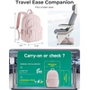 BAGSMART College Laptop Backpack, Travel Backpack for Women, Quilted Casual Daypack, Water-Resistant Bookbag for 15.6 Inch Laptop, Cherry Red(Pink)