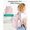 BAGSMART College Laptop Backpack, Travel Backpack for Women, Quilted Casual Daypack, Water-Resistant Bookbag for 15.6 Inch Laptop, Cherry Red(Pink)