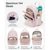 BAGSMART College Laptop Backpack, Travel Backpack for Women, Quilted Casual Daypack, Water-Resistant Bookbag for 15.6 Inch Laptop, Cherry Red(Pink)