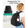 BAGSMART College Laptop Backpack, Travel Backpack for Women, Quilted Casual Daypack, Water-Resistant Bookbag for 15.6 Inch Laptop, Cherry Red(Teal)