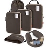 BAGSMART 6 Set Compression Packing Cubes Travel Essentials with Neck Pillow | Premium taslan organizer bags for budget airline carry-ons, luggage, suitcases, closets, cruises(Charcoal Grey)