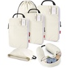 BAGSMART 6 Set Compression Packing Cubes Travel Essentials with Neck Pillow | Premium taslan organizer bags for budget airline carry-ons, luggage, suitcases, closets, cruises(Beige)