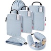 BAGSMART 6 Set Compression Packing Cubes Travel Essentials with Neck Pillow | Premium taslan organizer bags for budget airline carry-ons, luggage, suitcases, closets, cruises(Dawn Blue)
