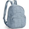 BAGSMART College Laptop Backpack, Travel Backpack for Women, Quilted Casual Daypack, Water-Resistant Bookbag for 15.6 Inch Laptop, Cherry Red(Light Blue)