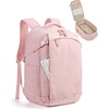 BAGSMART Travel Backpack Women, 15.6 Inch Carry On Backpack Flight Approved, TSA Approved Personal Item Travel Bag, Water Resistant Weekender Bag Luggage Daypack, Forest Green(Baby Pink)