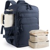 BAGSMART Travel Backpack for Women & Men 17.3 inch Laptop, Flight Approved Carry on Backpack with Shoe bag & 2 Packing Cubes, Water-Resistant Large Business Travel Bag, Weekender Bag – Navy Blue(Navy Blue)