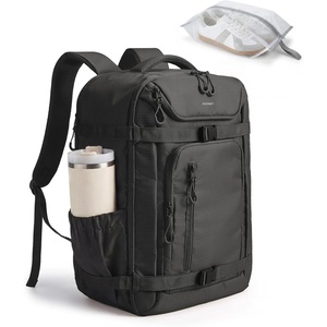 BAGSMART 35L Travel Backpack for Women & Men Fits 17-Inch Laptop, Airline Approved Carry On Backpack with Wet Pocket & Shoe Pouch, Water-Resistant Personal Item Travel Bag, Black(Black)