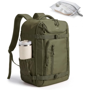 BAGSMART 35L Travel Backpack for Women & Men Fits 17-Inch Laptop, Airline Approved Carry On Backpack with Wet Pocket & Shoe Pouch, Water-Resistant Personal Item Travel Bag, Black(Olive Green)