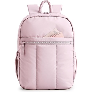 BAGSMART Backpack for Women, Travel Backpack with Large Side Pocket, 15.6 Inch Work College Backpack Purse, Waterproof Business Teacher Laptop Bag, Camel(15.6 In-pink)