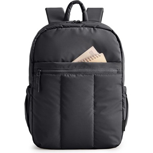 BAGSMART Backpack for Women, Travel Backpack with Large Side Pocket, 15.6 Inch Work College Backpack Purse, Waterproof Business Teacher Laptop Bag, Camel(15.6 In-black)