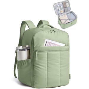 BAGSMART Backpack for Women, Travel Backpack with Large Side Pocket, 15.6 Inch Work College Backpack Purse, Waterproof Business Teacher Laptop Bag, Camel(17.3 In-green)